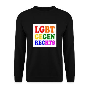 Lgbt against the right - Unisex Sweatshirt - black - Front - Alina (178cm) & Michal (187cm)