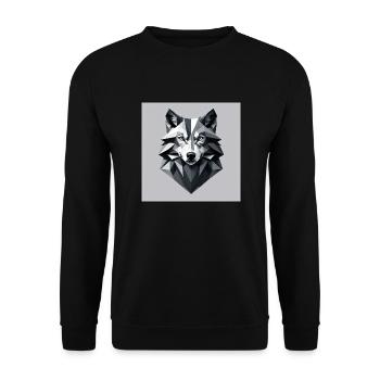 Minimalistic wolf - Unisex Sweatshirt - black - Front - Alina (178cm) & Michal (187cm)