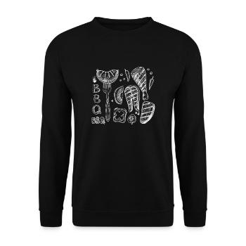 BBQ MOTIV Ingredients - Unisex Sweatshirt - black - Front - Alina (178cm) & Michal (187cm)