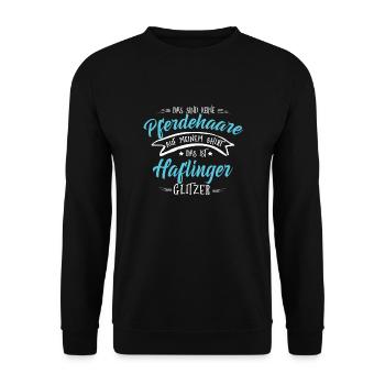 Haflinger Pferde Shirt-Glitzer - Unisex Pullover - Schwarz - Vorne - Alina (178cm) & Michal (187cm)
