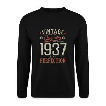 Birthday gift 85 years born in 1937 - Unisex Sweatshirt - black - Front - Alina (178cm) & Michal (187cm)