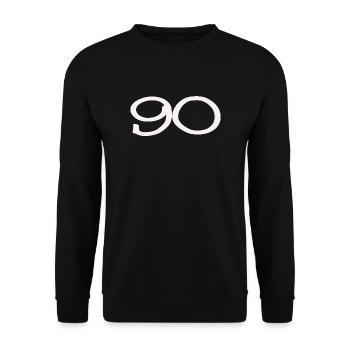 90. 90 YEARS. 90TH ANNIVERSARY. 90TH ANNIVERSARY. - Unisex Sweatshirt - black - Front - Alina (178cm) & Michal (187cm)