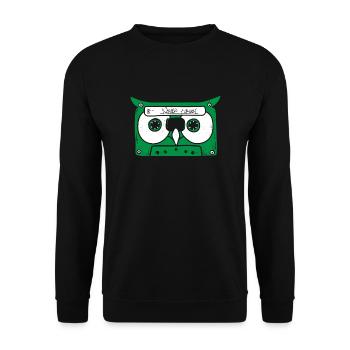Owl Cassette music - Unisex Pullover - Schwarz - Vorne - Alina (178cm) & Michal (187cm)