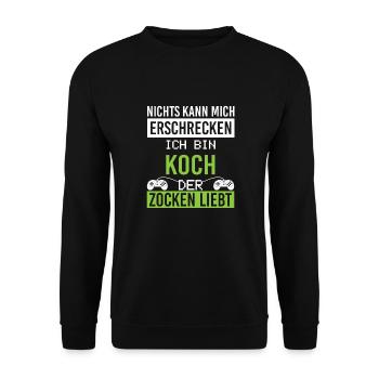 Koch Zocken - Unisex Pullover - Schwarz - Vorne - Alina (178cm) & Michal (187cm)