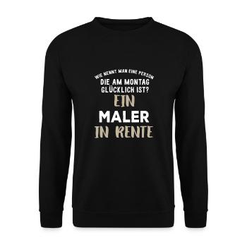 Maler Rentner Pension Rente Ren Maler Lackierer F - Unisex Pullover - Schwarz - Vorne - Alina (178cm) & Michal (187cm)
