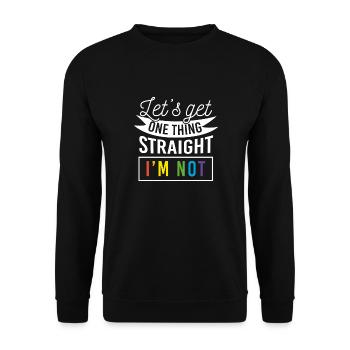 LGBT Lesbisch Trans Gay Schwu Sprüche lustig cool - Unisex Pullover - Schwarz - Vorne - Alina (178cm) & Michal (187cm)