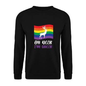 lgbt reh - Unisex Pullover - Schwarz - Vorne - Alina (178cm) & Michal (187cm)