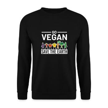 Vegetarisch - Unisex Pullover - Schwarz - Vorne - Alina (178cm) & Michal (187cm)