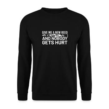 Klarinette Klarinettist Jazz Spieler Clarino Konz - Unisex Pullover - Schwarz - Vorne - Alina (178cm) & Michal (187cm)