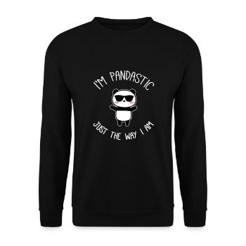 panda - Unisex Sweatshirt - black - Front - Alina (178cm) & Michal (187cm)