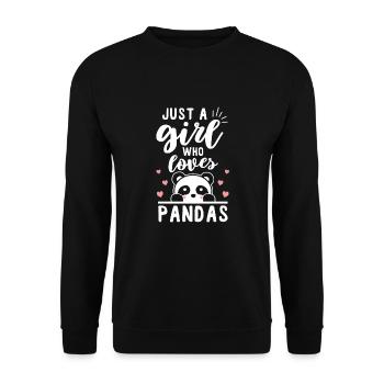 panda - Unisex Sweatshirt - black - Front - Alina (178cm) & Michal (187cm)