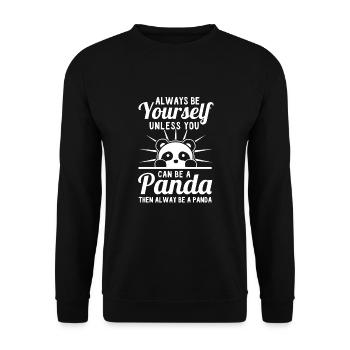 panda - Unisex Sweatshirt - black - Front - Alina (178cm) & Michal (187cm)