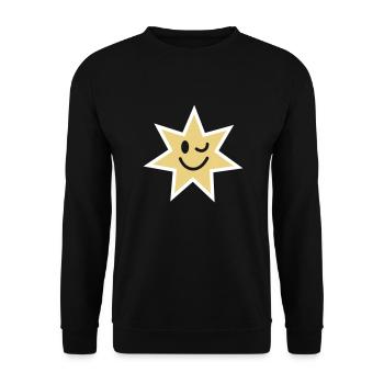 Lachend sterretje - kerst ontwerp - Uniseks sweater - zwart - Voor - Alina (178cm) & Michal (187cm)