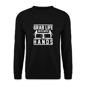 Bike Biker Cyclist Bike Sayings Funny Cool - Unisex Sweatshirt - black - Front - Alina (178cm) & Michal (187cm)
