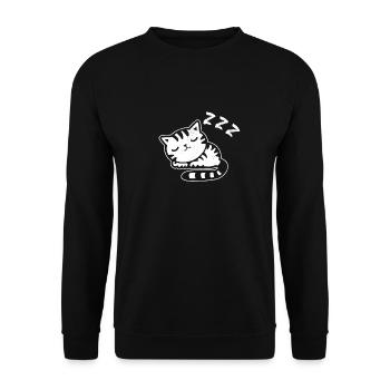 chat fatigué / somnolent / paresseux - Sweat-shirt Unisexe - noir - Devant - Alina (178cm) & Michal (187cm)