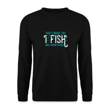 Fishing fishing angler carp sayings funny cool - Unisex Sweatshirt - black - Front - Alina (178cm) & Michal (187cm)