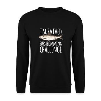 Surströmming Challenge fish sayings funny cool - Unisex Sweatshirt - black - Front - Alina (178cm) & Michal (187cm)