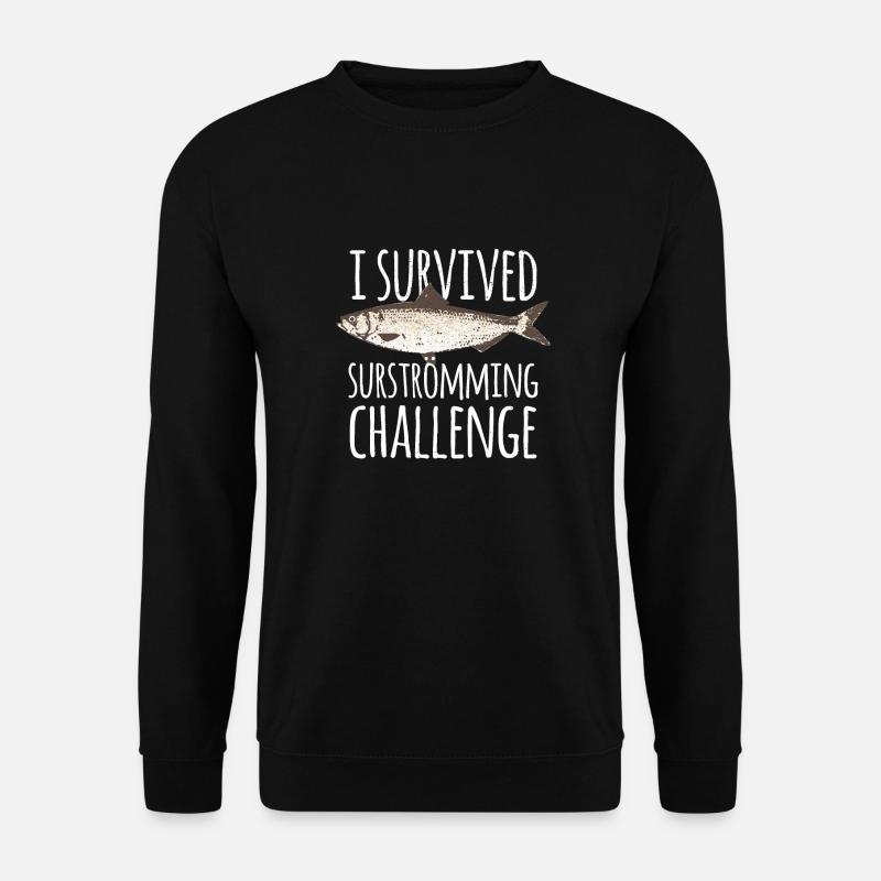 Surströmming Challenge fish sayings funny cool - Unisex Sweatshirt - black