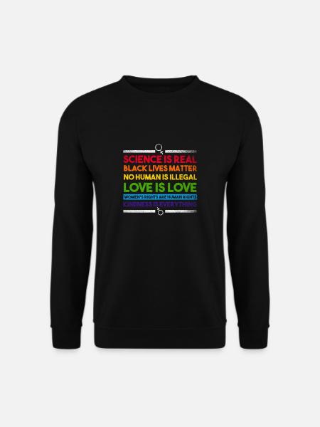 Science Is Real Black Lives Matter CSD Regenbogen - Unisex Pullover - Schwarz