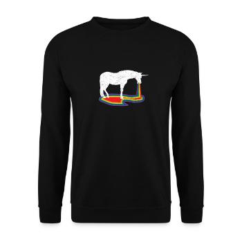 Lustig Einhorn Unicorn Dame Mädchen Frau Geschenk - Unisex Pullover - Schwarz - Vorne - Alina (178cm) & Michal (187cm)