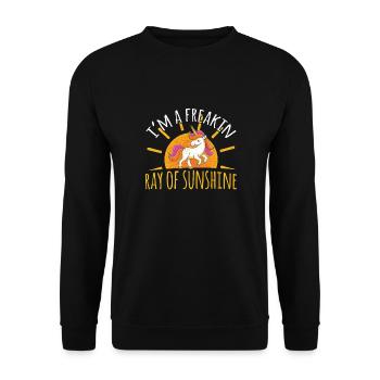 Funny Unicorn Rainbow Girl Mom Women Men Birthday - Unisex Sweatshirt - black - Front - Alina (178cm) & Michal (187cm)
