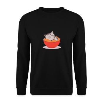 Funny Cat Kitty Kitten Men Women Girl Mom Birthday - Unisex Pullover - Schwarz - Vorne - Alina (178cm) & Michal (187cm)