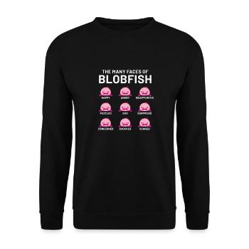 Funny blob fish blob mr man lady sayings - Unisex Sweatshirt - black - Front - Alina (178cm) & Michal (187cm)