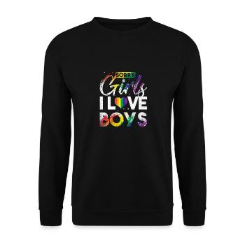 Love is Pride Heart Equality Rainbow Mr. Merch - Unisex Sweatshirt - black - Front - Alina (178cm) & Michal (187cm)