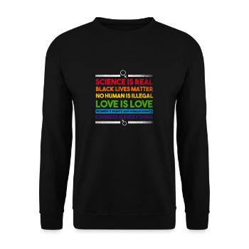 CSD LGBTQ & LGBTQIA Lesbian Bi Trans Human Merch - Unisex Sweatshirt - black - Front - Alina (178cm) & Michal (187cm)