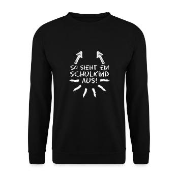 Schulanfang Mädchen Einschulungss 2019 - Unisex Pullover - Schwarz - Vorne - Alina (178cm) & Michal (187cm)