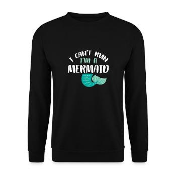 Je ne peux pas courir, je suis une sirène Mermaid Beach Fin - Sweat-shirt Unisexe - noir - Devant - Alina (178cm) & Michal (187cm)
