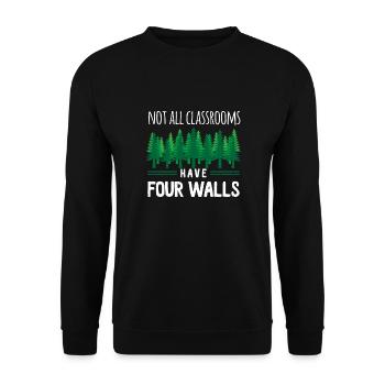 Not All Classrooms Have Four Walls Classroom - Unisex Sweatshirt - black - Front - Alina (178cm) & Michal (187cm)