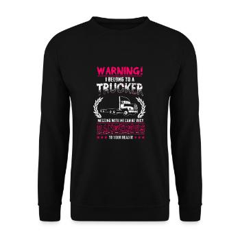 Trucker - Unisex Pullover - Schwarz - Vorne - Alina (178cm) & Michal (187cm)
