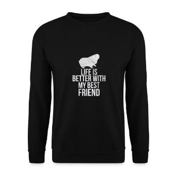 cochon de Guinée - Sweat-shirt Unisexe - noir - Devant - Alina (178cm) & Michal (187cm)