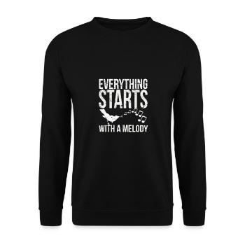 Chanteur d'oiseaux - Sweat-shirt Unisexe - noir - Devant - Alina (178cm) & Michal (187cm)