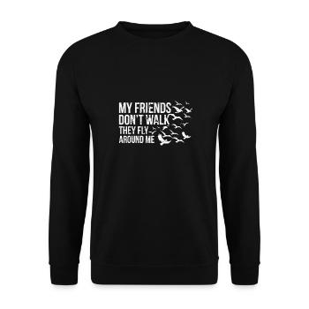 Oiseau - Sweat-shirt Unisexe - noir - Devant - Alina (178cm) & Michal (187cm)