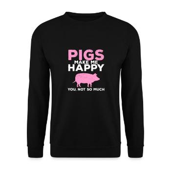 porc - Sweat-shirt Unisexe - noir - Devant - Alina (178cm) & Michal (187cm)