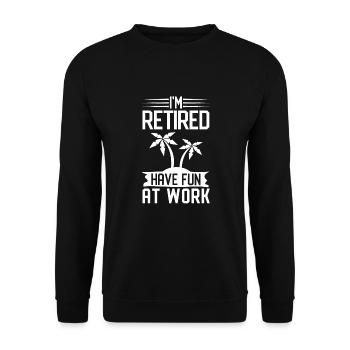 pensioner - Unisex Sweatshirt - black - Front - Alina (178cm) & Michal (187cm)