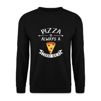 pizza - Unisex Sweatshirt - black - Front - Alina (178cm) & Michal (187cm)