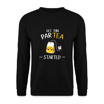 tee - Unisex Pullover - Schwarz - Vorne - Alina (178cm) & Michal (187cm)