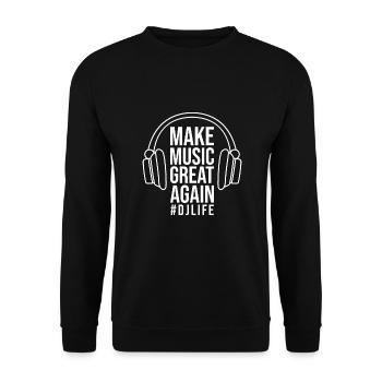 dj - Sweat-shirt Unisexe - noir - Devant - Alina (178cm) & Michal (187cm)