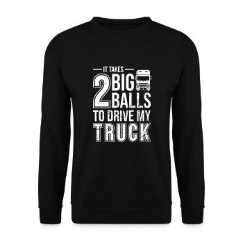 trucker - Unisex Sweatshirt - black - Front - Alina (178cm) & Michal (187cm)