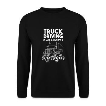 trucker - Unisex Sweatshirt - black - Front - Alina (178cm) & Michal (187cm)