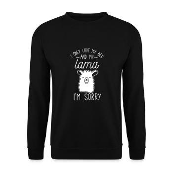 lama tired / sleeping / lazy - Unisex Sweatshirt - black - Front - Alina (178cm) & Michal (187cm)