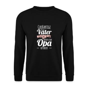 Mann Opa Vatertagsgeschenk Papa Vater Opa Vatertag - Unisex Pullover - Schwarz - Vorne - Alina (178cm) & Michal (187cm)