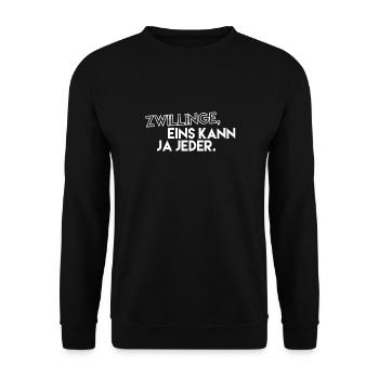 Vatertagsgeschenk Zwilling Papa Vater Vatertag - Unisex Pullover - Schwarz - Vorne - Alina (178cm) & Michal (187cm)