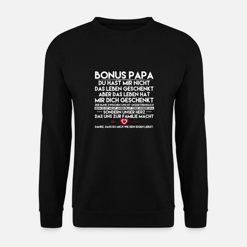 Vatertagsgeschenk Papa Bonus Vater Tochter Sohn - Unisex Pullover - Schwarz