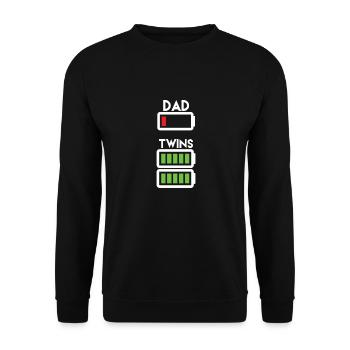 Fête des pères papa jumeau disant papa de cadeau jumeau - Sweat-shirt Unisexe - noir - Devant - Alina (178cm) & Michal (187cm)