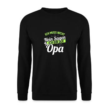 Lustig Vatertag Opa Vater Papa Spruch Opa Geschenk - Unisex Pullover - Schwarz - Vorne - Alina (178cm) & Michal (187cm)