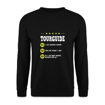 Un guide touristique dit une blague - Sweat-shirt Unisexe - noir - Devant - Alina (178cm) & Michal (187cm)